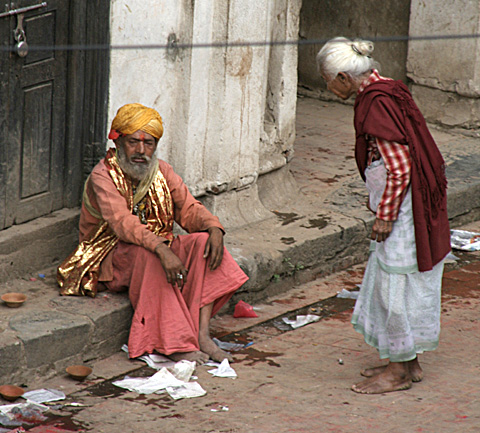 Holy man and lady after the festival.